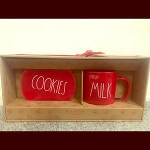 Rae Dunn Holiday Cookies & Milk Plate & Coffee Cup